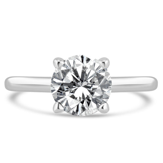 14k White Gold 1.61ct Round Diamond Solitaire Engagement Ring