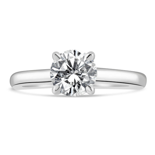 18k White Gold 1.00ct Round Diamond Solitaire Engagement Ring