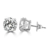 14k White Gold Lab Grown Round Diamond Stud Earrings 4.50ctw