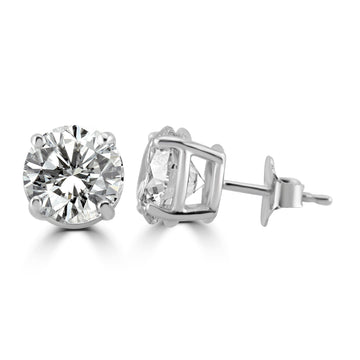 14k White Gold 4.50ctw Lab Grown Round Diamond Stud Earrings