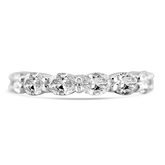 14k White Gold Oval Lab Grown Diamond Band 1.50ctw