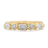 14k Yellow Gold Round & Baguette Bezel Lab Grown Diamond Band 1.50ctw