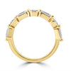 14k Yellow Gold Round & Baguette Bezel Lab Grown Diamond Band 1.50ctw