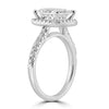 18k White Gold 3.00ct Lab Grown Princess Diamond Halo Engagement Ring