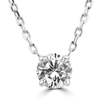 14k White Gold 1.60ct Lab Grown Round Diamond Solitaire Necklace