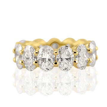 14k Yellow Gold Oval Lab Grown Diamond Eternity Band 8.50ctw