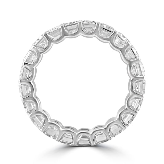 14k White Gold Lab Grown Emerald Diamond Eternity Band 7.00ctw