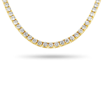 14k Yellow Gold Round Diamond Lab Grown Tennis Necklace 8.00ctw