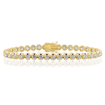 14k Yellow Gold Round Diamond Lab Grown Tennis Bracelet 5.80ctw