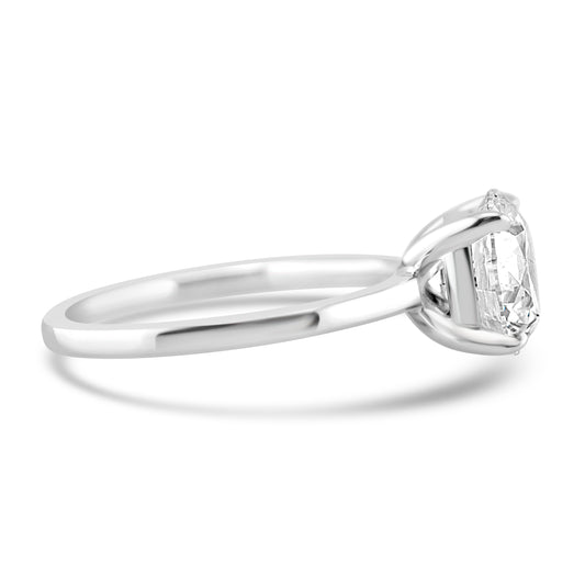 14k White Gold 3.00ct Lab Grown Round Diamond Solitaire Engagement Ring