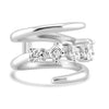14k White Gold Multi Shape Lab Grown Wrap Ring 1.40ctw
