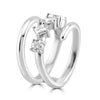 14k White Gold Multi Shape Lab Grown Wrap Ring 1.40ctw