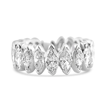 14k White Gold Marquise Diamond Eternity Band 5.50ctw