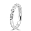 18k White Gold Emerald Diamond East West Band .75ctw