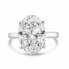 14k White Gold 6.00ct Lab Grown Oval Diamond Solitaire Engagement Ring