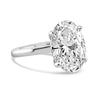 14k White Gold 6.00ct Lab Grown Oval Diamond Solitaire Engagement Ring