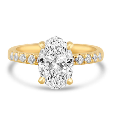 14k Yellow Gold 2.00ct Lab Grown Oval Diamond Engagement Ring