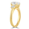 14k Yellow Gold 3.50ctw Three Stone Lab Grown Oval Diamond Engagement Ring