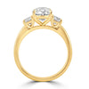 14k Yellow Gold 3.50ctw Three Stone Lab Grown Oval Diamond Engagement Ring