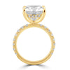 14k Yellow Gold 3.90ct Lab Grown Cushion Diamond Engagement Ring