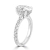 14k White Gold 2.70ct Lab Grown Oval Diamond Invisible Halo Engagement Ring