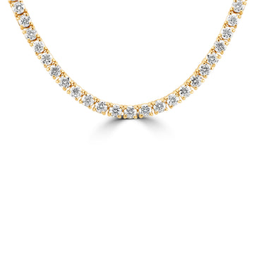 14k Yellow Gold 10.00ctw Lab Grown Diamond Tennis Necklace