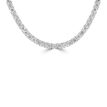 14k White Gold 9.00ctw Lab Grown Diamond Tennis Necklace