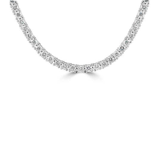 14k White Gold 9.00ctw Lab Grown Diamond Tennis Necklace