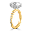 14k Yellow Gold 3.75ct Lab Grown Oval Diamond Invisible Halo Engagement Ring