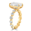 14k Yellow Gold 4.00ct Lab Grown Emerald Diamond Band Engagement Ring