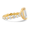 14k Yellow Gold 4.00ct Lab Grown Emerald Diamond Band Engagement Ring
