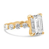 14k Yellow Gold 4.00ct Lab Grown Emerald Diamond Band Engagement Ring