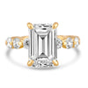 14k Yellow Gold 4.00ct Lab Grown Emerald Diamond Band Engagement Ring