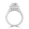 14k White Gold 2.00ct Lab Grown Round Diamond Halo Engagement Ring