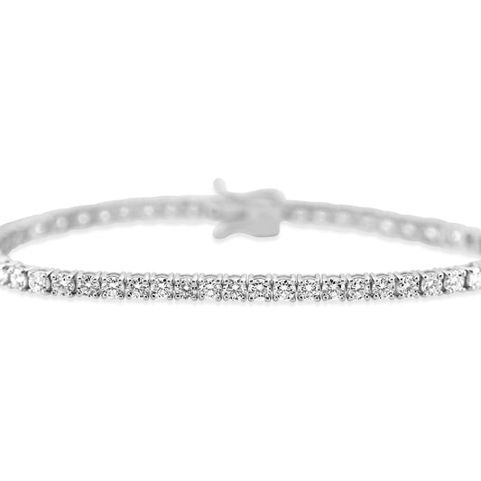 14k White Gold 5.00ctw Round Diamond Lab Grown Classic Tennis Bracelet