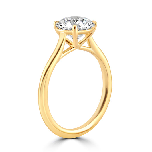14k Yellow Gold 1.50ct Lab Grown Round Diamond Solitaire Engagement Ring