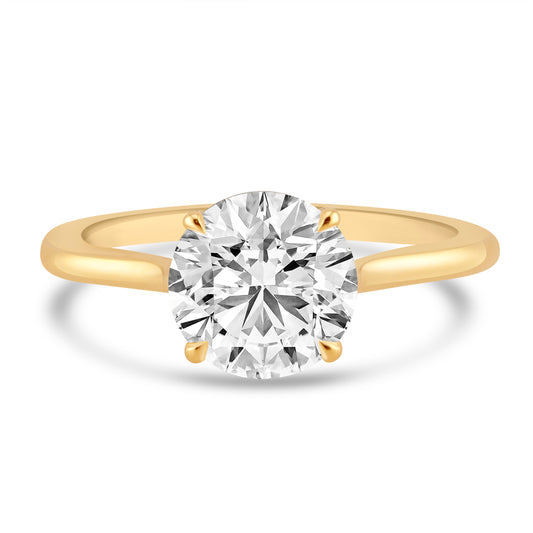 14k Yellow Gold 1.50ct Lab Grown Round Diamond Solitaire Engagement Ring