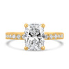 14k Yellow Gold 1.80ct Lab Grown Elongated Cushion Diamond Band Engagement Ring