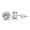 14k White Gold Lab Grown Round Diamond Stud Earrings 3.80ctw