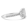 14k White Gold 3.00ct Lab Grown Elongated Cushion Invisible Halo Diamond Band Engagement Ring