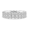 14k White Gold Lab Grown Emerald Diamond Eternity Band 6.00ctw