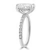 14k White Gold 3.00ct Lab Grown Elongated Cushion Invisible Halo Diamond Band Engagement Ring