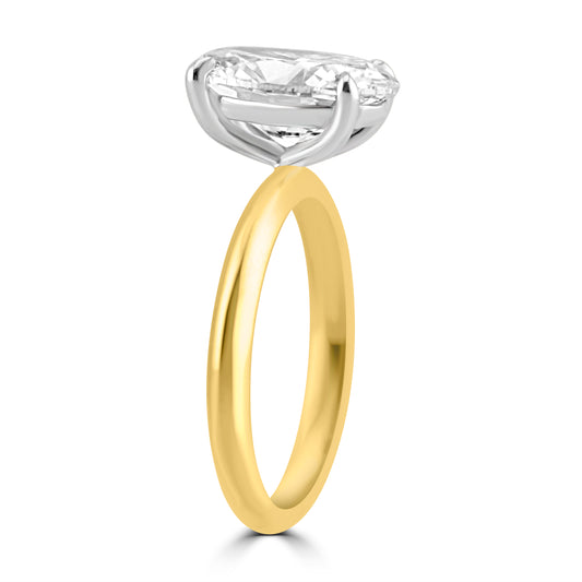 14k Yellow Gold 3.70ct Lab Grown Oval Diamond Solitaire Engagement Ring