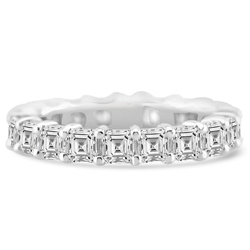 14k White Gold Lab Grown Princess Diamond Eternity Band 3.50ctw
