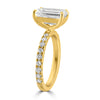 14k Yellow Gold 3.70ct Lab Grown Emerald Diamond Band Engagement Ring