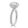 14k White Gold 3.20ct Lab Grown Round Diamond Invisible Halo Engagement Ring