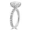 14k White Gold 2.50ct Lab Grown Elongated Cushion Diamond Band Engagement Ring
