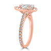 14k Rose Gold 1.10ct Lab Grown Pear Diamond Halo Engagement Ring