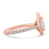 14k Rose Gold 1.10ct Lab Grown Pear Diamond Halo Engagement Ring
