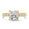 18k Yellow Gold 2.50ct Lab Grown Square Cushion Diamond Band Invisible Halo Engagement Ring